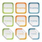 Aufkleber Set Grün Orange Blau E Learning